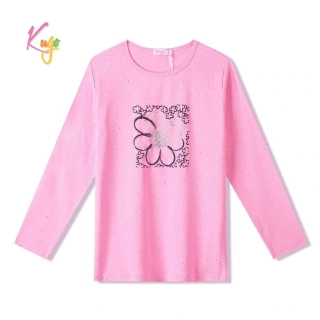 Dívčí tričko dlouhý rukáv Kugo ST3525 světlejší růžové