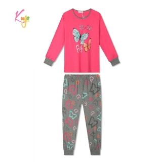 Dívčí bavlněné pyžamo Kugo MP5862 tmavě růžové