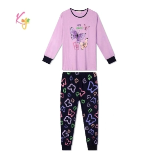 Dívčí bavlněné pyžamo Kugo MP5862 fialové