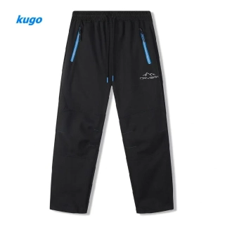 Chlapecké sofshellové kalhoty zateplené Kugo HK9787 černá / modrý zip