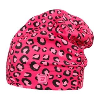 Flísová čepice Dráče Yetti - vzor 58 - růžová neon - leopard