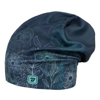 Flísová čepice Dráče Yetti - vzor 48 - petrol - květiny