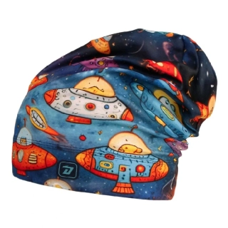 Flísová čepice Dráče Yetti - vzor 45 - modrá - vesmír