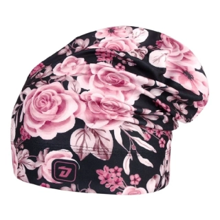 Flísová čepice Dráče Yetti - vzor 40 - černá - růže