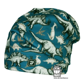 Flísová čepice Dráče Yetti - vzor 22 - petrol - dino