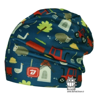 Flísová čepice Dráče Yetti - vzor 21 - petrol - traktor