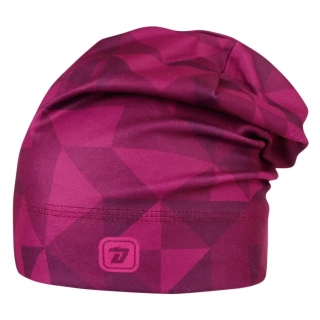 Flísová čepice Dráče Yetti - vzor 60 - fialová - trojůhelníky