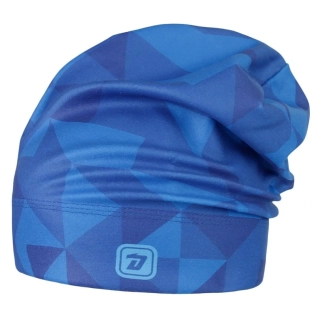 Flísová čepice Dráče Yetti - vzor 61 - modrá - trojůhelníky