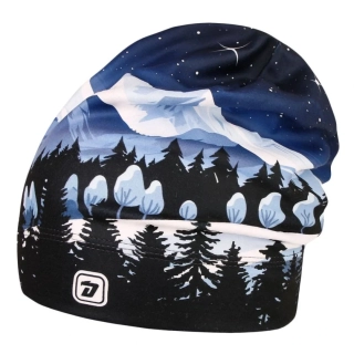 Flísová čepice Dráče Yetti - vzor 62 - modrá - hory