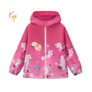 Dívčí jarní a podzimní bunda Kugo B3002 růžová s liškami