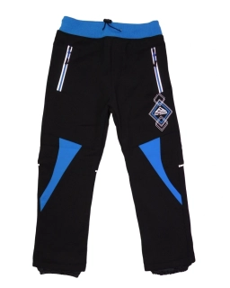 Chlapecké softshellové kalhoty zateplené Kugo HK5060 černé / modré doplňky