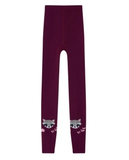 Dívčí kamaše Wolf & Wolfie P2516 tmavě vínové s mývalem