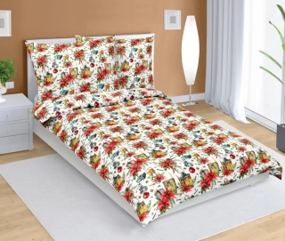 Dětské vánoční povlečení Bellatex Vánoce hvězda 140x200 + 70x90 cm