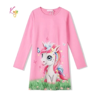 Dívčí noční košile dlouhý rukáv Kugo SS3627 meruňková