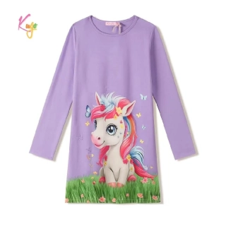 Dívčí noční košile dlouhý rukáv Kugo SS3627 fialová