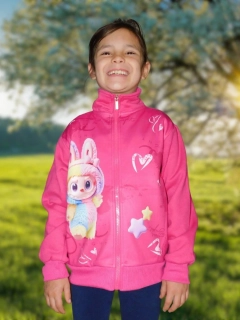 Teplá dívčí mikina Kugo PT2525 tmavě růžová