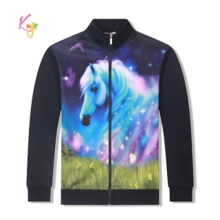 Teplá dívčí mikina Kugo PT2507 tmavě modrá