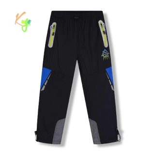 Chlapecké šusťákové kalhoty zateplené Kugo DK8235 černá / signální zip