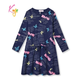 Dívčí šaty dlouhý rukáv Kugo HC9320 tmavě modré