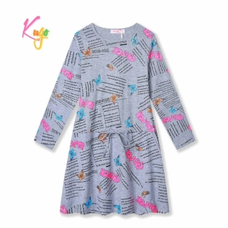 Dívčí šaty dlouhý rukáv Kugo HC9320 šedé