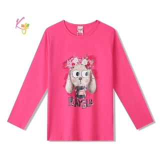 Dívčí tričko dlouhý rukáv Kugo WK1214 tmavě růžové