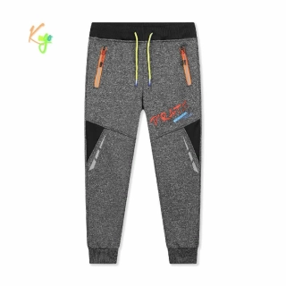Teplé softshellové tepláky chlapecké Kugo GK8639 šedý melír