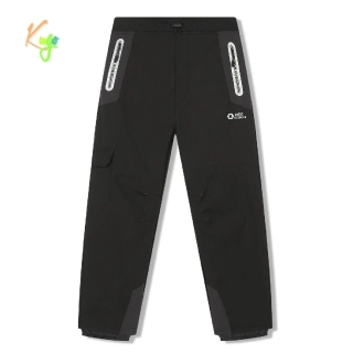 Dětské softshellové kalhoty zateplené Kugo HK5066 černo-šedé
