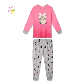 Dívčí pyžamo Kugo MP5866 růžovo-šedé