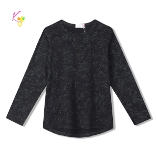 Dívčí tričko dlouhý rukáv Kugo WL0945 černé