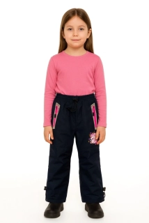 Dívčí šusťákové kalhoty zateplené Kugo BU621 tmavě modré