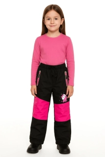 Dívčí šusťákové kalhoty zateplené Kugo BU621 černé