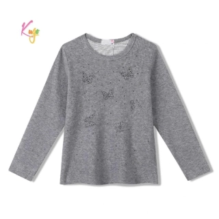 Dívčí tričko dlouhý rukáv Kugo WL0942 šedé