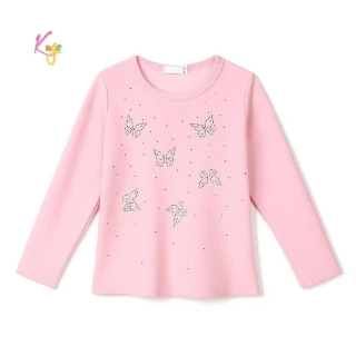 Dívčí tričko dlouhý rukáv Kugo WL0942 růžové