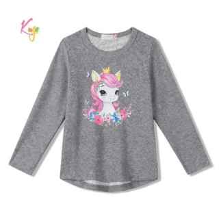 Dívčí tričko dlouhý rukáv Kugo WL0941 šedé