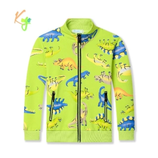 Chlapecká mikina Kugo HC9303 s dinosaury zelenkavá