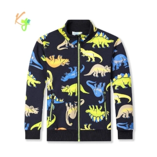 Chlapecká mikina Kugo HC9303 s dinosaury tmavě modrá