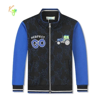 Teplá chlapecká mikina Kugo FM0362 černá / modré rukávy