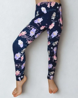 Dívčí legíny Kugo PT2518 s Labubu tmavě modré