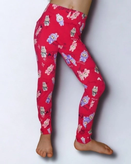 Dívčí legíny Kugo PT2518 s Labubu růžové