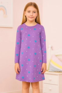 Dívčí noční košile dlouhý rukáv Wolf S2382 fialová