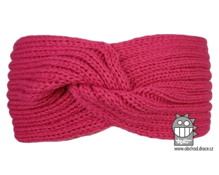 Čelenka pletená Dráče Twist - vzor 03 - starorůžová tmavá