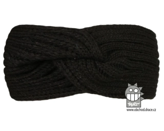 Čelenka pletená Dráče Twist - vzor 15 - černá