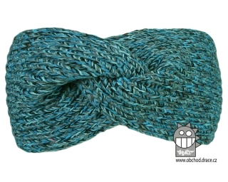 Čelenka pletená Dráče Twist - vzor 17 - tyrkysová melír
