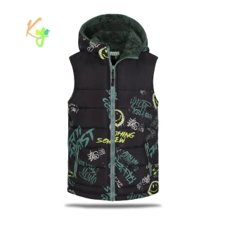 Chlapecká šusťáková vesta zateplená Kugo FM0368 černá