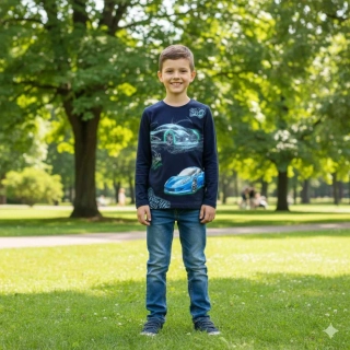 Chlapecké tričko dlouhý rukáv Kugo XC1302 černé