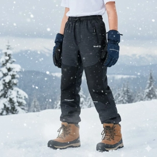 Dětské zimní kalhoty zateplené Wolf B2470 šedý melír žíhaný