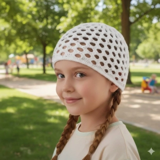 Háčkovaná dívčí čepice s kamínky Ander Michaela - 3 barvy