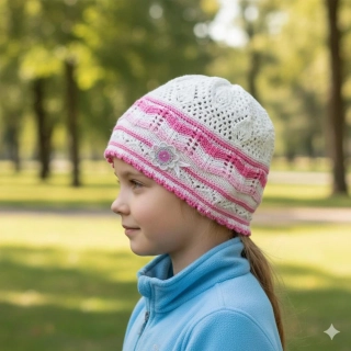 Háčkovaná dívčí čepice Ander Péťa - 2 barvy