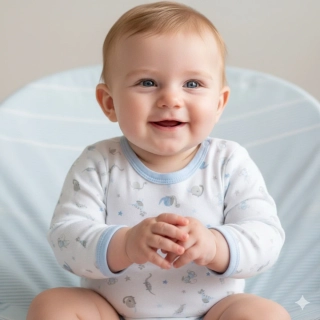 Kojenecké body dlouhý rukáv Wolf E2402 bílo-modré