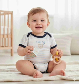 Dětské body dlouhý rukáv Baby Boom modré